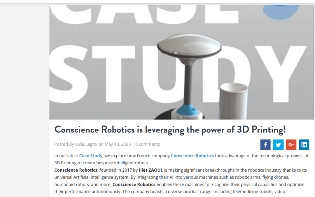 Conscience Robotics exploite la puissance de l’impression 3D !