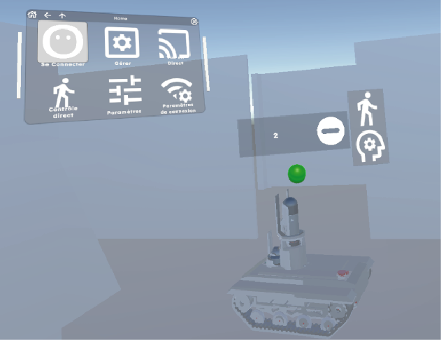 Interface de contrôle en réalité virtuelle